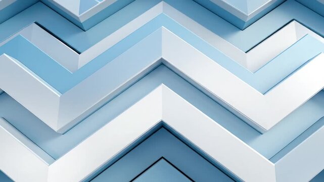 Abstract geometric pattern with a repeating zigzag design in shades of blue and white, creating a modern background.