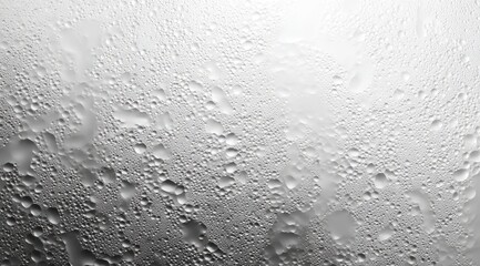 Close-up of water droplets on a textured, reflective surface