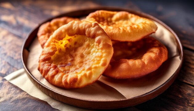 golden brown langos a hungarian fried delight up close crispy exterior soft interior