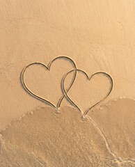 heart on the beach. Concept of travel, lifestyle