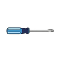 Fototapeta premium Vector illustration blue handled flathead screwdriver horizontal position
