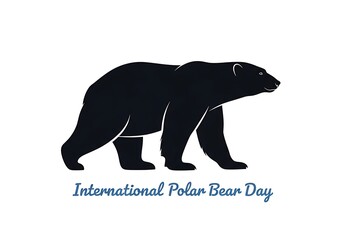 Obraz premium International polar bear day logo with silhouette