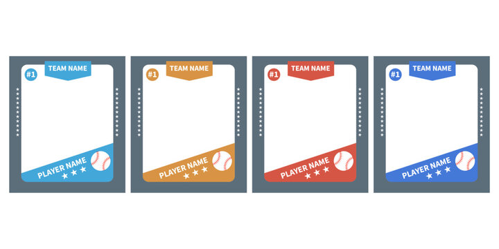 Card baseball frame minimal stat player card