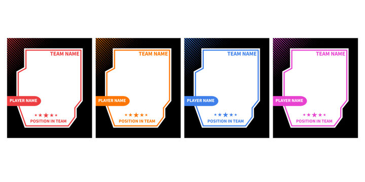 Card baseball frame bold outline sports card