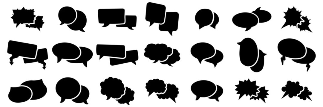Speech bubble set. Chat and comic dialogue bubbles collection vector