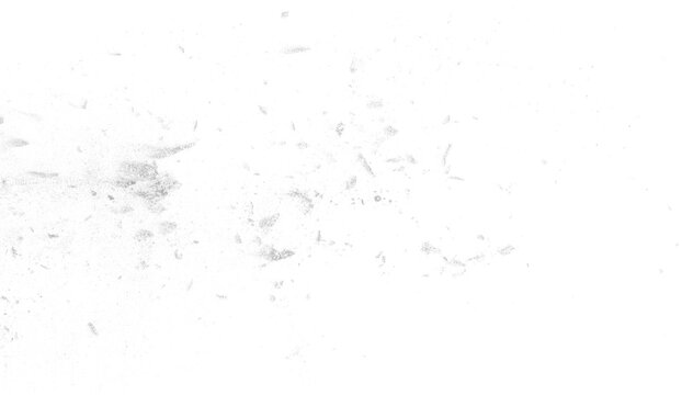 Macro tapioca starch or flour powder flying, isolated on white background, clipping path