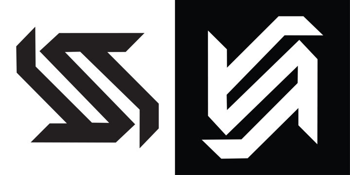 Letter Ns or Sn line art creative monogram stylish logo Free Vector

