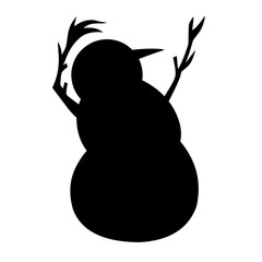 Snowman vector silhouette