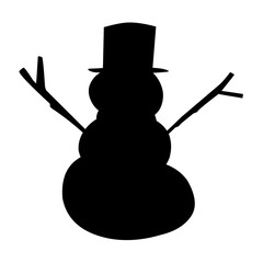 Snowman vector silhouette