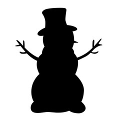 Snowman vector silhouette