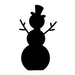 Snowman vector silhouette