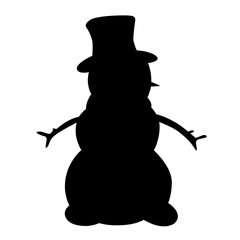 Snowman vector silhouette