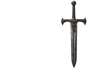 Ornate Valkyrie Sword Top View isolated on transparent background