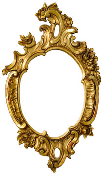 A rococo style mirror, gold frame