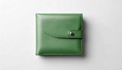 High resolution banner mockup of a green leather wallet placed on marble