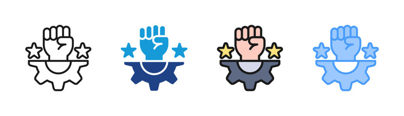 Obraz premium Determination icon set multiple style collection