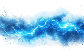 Electric Blue Lightning Strike isolated on transparent background