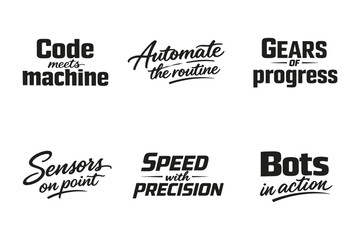 Obraz premium Code and automation slogans in modern typography designs