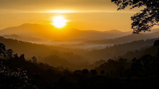 coorg karnataka misty hills coffee plantations sunrise landscape video