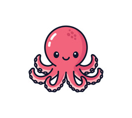 Cartoon octopus illustration against black background