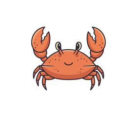 Fototapeta premium Cartoon crab illustration isolated on black background