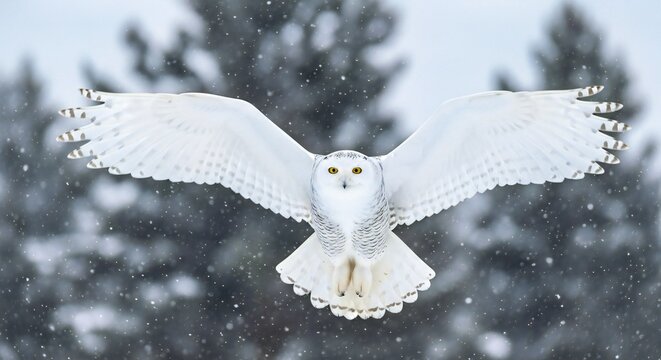 snowy owl in the snow