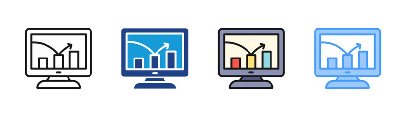 Obraz premium Performance Report icon set multiple style collection