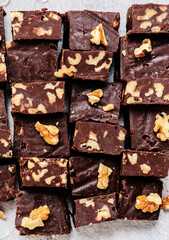 Chocolate fudge with walnuts..top veiw