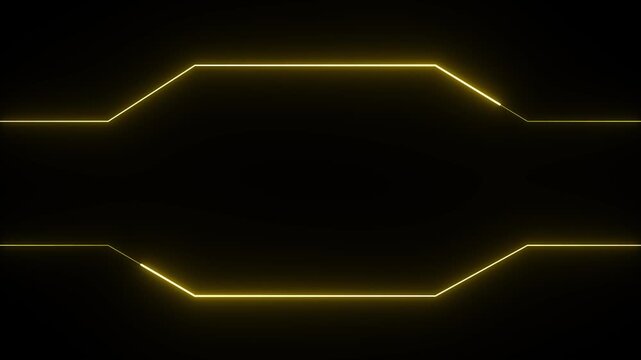 Glowing frame icon animation display. neon  box footage shape round seamless border retro movement on black background.