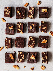 Chocolate fudge with walnuts..top veiw