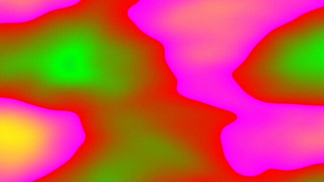 Abstract image featuring a central red shape with vibrant pink and yellow backgrounds
