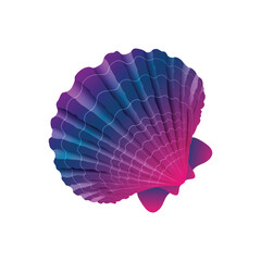 Colorful gradient sea shell logo. Shell icon and symbol. Company and business logo