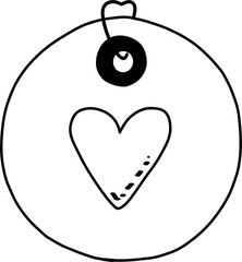 label with hearts on a white background