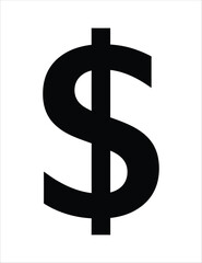 Obraz premium Simple Black Dollar Sign Icon Illustration