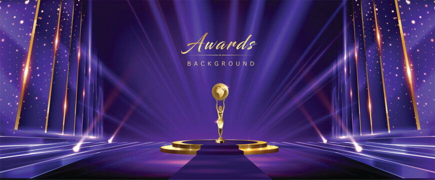 golden blue purple award background jubilee night