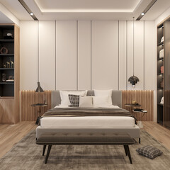3d render of luxury hotel room