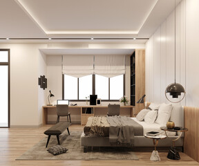 3d render of luxury apartment living room