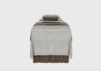 3d render of spa massage bed on white background