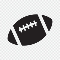 American football or rugby ball silhouette icon. Sport, game, and competition vector symbol.