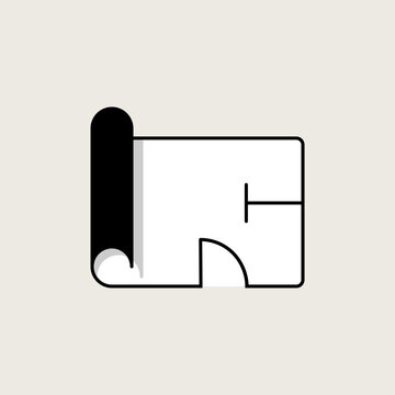 House blueprint vector icon. Construction plan vector illustration. 