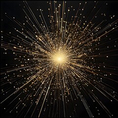 Fototapeta premium Photo of stunning golden fireworks lighting up the dark sky during a festive celebration