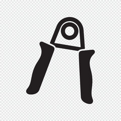 Hand gripper icon, simple grip strength trainer vector