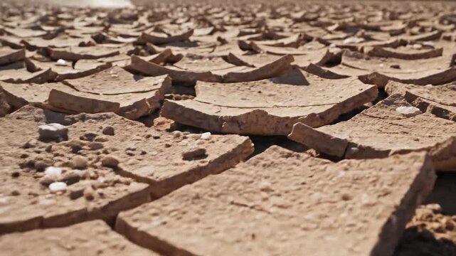 Dry cracked earth landscape with parched soil formations