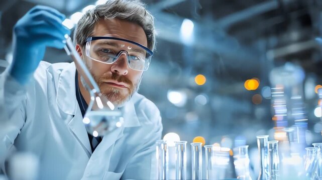Scientist working in laboratory setting.