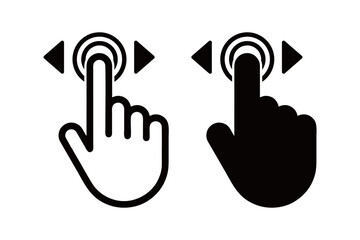 touch right left and up icon , slide screen icon
