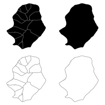 Niue Outline and Solid Fill Map Set.