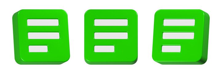 document icon 3d render green button