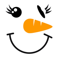 Snowman face vector 