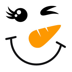 Snowman face vector 