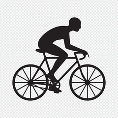 Fototapeta premium Cyclist Riding Bicycle Silhouette Icon
